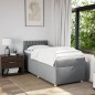 vidaXL Boxspringbett mit Matratze Hellgrau 90x200 cm Stoff vidaXL Boxspringbett mit Matratze Hellgrau 90x200 cm Stoff