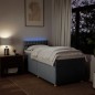vidaXL Boxspringbett mit Matratze Hellgrau 90x200 cm Stoff vidaXL Boxspringbett mit Matratze Hellgrau 90x200 cm Stoff