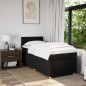 vidaXL Boxspringbett mit Matratze Schwarz 90x200 cm Stoff vidaXL Boxspringbett mit Matratze Schwarz 90x200 cm Stoff