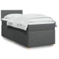 vidaXL Boxspringbett mit Matratze Dunkelgrau 100x200 cm Stoff vidaXL Boxspringbett mit Matratze Dunkelgrau 100x200 cm Stoff