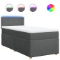 vidaXL Boxspringbett mit Matratze Dunkelgrau 100x200 cm Stoff vidaXL Boxspringbett mit Matratze Dunkelgrau 100x200 cm Stoff