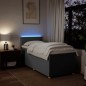 vidaXL Boxspringbett mit Matratze Dunkelgrau 100x200 cm Stoff vidaXL Boxspringbett mit Matratze Dunkelgrau 100x200 cm Stoff