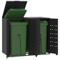 vidaXL Mülltonnenbox für 2 Tonnen Schwarz 138x79x117 cm Stahl vidaXL Mülltonnenbox für 2 Tonnen Schwarz 138x79x117 cm Stahl