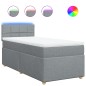 vidaXL Boxspringbett mit Matratze Hellgrau 100x200 cm Stoff vidaXL Boxspringbett mit Matratze Hellgrau 100x200 cm Stoff