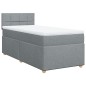 vidaXL Boxspringbett mit Matratze Hellgrau 100x200 cm Stoff vidaXL Boxspringbett mit Matratze Hellgrau 100x200 cm Stoff