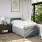 vidaXL Boxspringbett mit Matratze Hellgrau 100x200 cm Stoff vidaXL Boxspringbett mit Matratze Hellgrau 100x200 cm Stoff