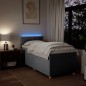 vidaXL Boxspringbett mit Matratze Hellgrau 100x200 cm Stoff vidaXL Boxspringbett mit Matratze Hellgrau 100x200 cm Stoff