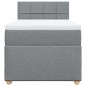 vidaXL Boxspringbett mit Matratze Hellgrau 100x200 cm Stoff vidaXL Boxspringbett mit Matratze Hellgrau 100x200 cm Stoff