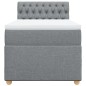 vidaXL Boxspringbett mit Matratze Hellgrau 100x200 cm Stoff vidaXL Boxspringbett mit Matratze Hellgrau 100x200 cm Stoff