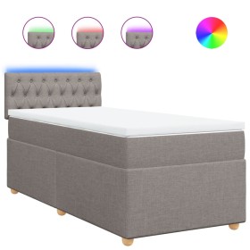 vidaXL Boxspringbett mit Matratze Taupe 100x200 cm Stoff