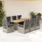 vidaXL 9-tlg. Garten-Essgruppe mit Kissen Grau Poly Rattan vidaXL 9-tlg. Garten-Essgruppe mit Kissen Grau Poly Rattan