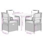 vidaXL 5-tlg. Garten-Essgruppe mit Kissen Grau Poly Rattan
