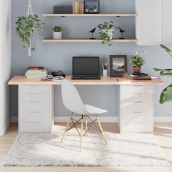 Tischplatte 200x50x4 cm Massivholz Eiche Unbehandelt