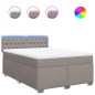 vidaXL Boxspringbett mit Matratze Taupe 140x190 cm Stoff vidaXL Boxspringbett mit Matratze Taupe 140x190 cm Stoff