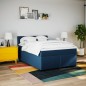 vidaXL Boxspringbett mit Matratze Blau 140x190 cm Stoff vidaXL Boxspringbett mit Matratze Blau 140x190 cm Stoff