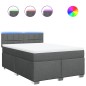 vidaXL Boxspringbett mit Matratze Dunkelgrau 140x200 cm Stoff vidaXL Boxspringbett mit Matratze Dunkelgrau 140x200 cm Stoff
