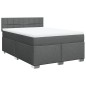 vidaXL Boxspringbett mit Matratze Dunkelgrau 140x200 cm Stoff vidaXL Boxspringbett mit Matratze Dunkelgrau 140x200 cm Stoff
