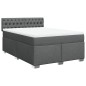 vidaXL Boxspringbett mit Matratze Dunkelgrau 140x200 cm Stoff vidaXL Boxspringbett mit Matratze Dunkelgrau 140x200 cm Stoff