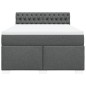 vidaXL Boxspringbett mit Matratze Dunkelgrau 140x200 cm Stoff vidaXL Boxspringbett mit Matratze Dunkelgrau 140x200 cm Stoff