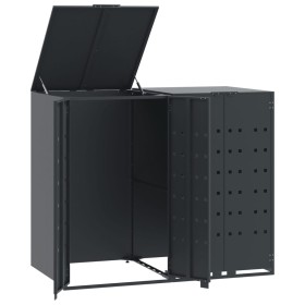vidaXL Mülltonnenbox für 2 Tonnen Anthrazit 138x79x117 cm Stahl