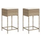 vidaXL Garten-Barhocker mit Kissen 2 Stk. Beige Poly Rattan vidaXL Garten-Barhocker mit Kissen 2 Stk. Beige Poly Rattan
