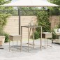 vidaXL Garten-Barhocker mit Kissen 2 Stk. Beige Poly Rattan vidaXL Garten-Barhocker mit Kissen 2 Stk. Beige Poly Rattan