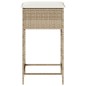 vidaXL Garten-Barhocker mit Kissen 2 Stk. Beige Poly Rattan vidaXL Garten-Barhocker mit Kissen 2 Stk. Beige Poly Rattan
