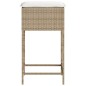 vidaXL Garten-Barhocker mit Kissen 2 Stk. Beige Poly Rattan vidaXL Garten-Barhocker mit Kissen 2 Stk. Beige Poly Rattan