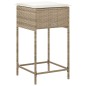 vidaXL Garten-Barhocker mit Kissen 2 Stk. Beige Poly Rattan vidaXL Garten-Barhocker mit Kissen 2 Stk. Beige Poly Rattan