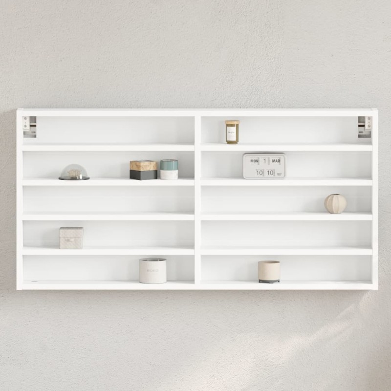 vidaXL Vitrinenschrank Weiß 100x8,5x50 cm Holzwerkstoff vidaXL Vitrinenschrank Weiß 100x8,5x50 cm Holzwerkstoff