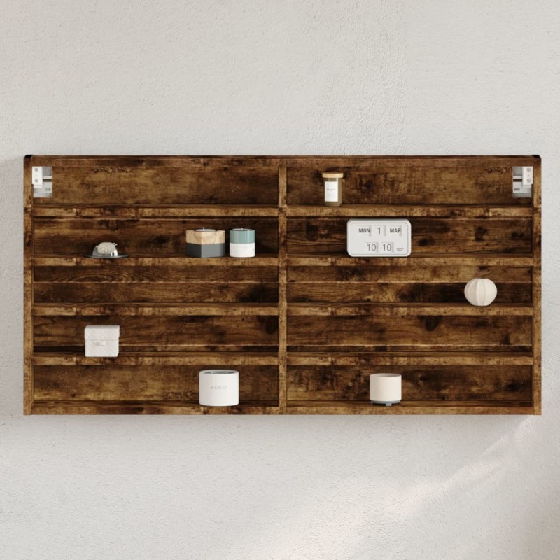 vidaXL Vitrinenschrank Räuchereiche 100x8,5x50 cm Holzwerkstoff vidaXL Vitrinenschrank Räuchereiche 100x8,5x50 cm Holzwerkstoff