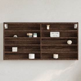 vidaXL Vitrinenschrank Braun Eichen-Optik 100x8,5x50 cm Holzwerkstoff