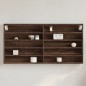 vidaXL Vitrinenschrank Braun Eichen-Optik 100x8,5x50 cm Holzwerkstoff vidaXL Vitrinenschrank Braun Eichen-Optik 100x8,5x50 cm Holzwerkstoff