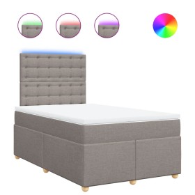 vidaXL Boxspringbett mit Matratze Taupe 120x200 cm Stoff