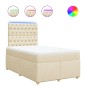vidaXL Boxspringbett mit Matratze Creme 120x200 cm Stoff vidaXL Boxspringbett mit Matratze Creme 120x200 cm Stoff