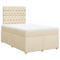 vidaXL Boxspringbett mit Matratze Creme 120x200 cm Stoff vidaXL Boxspringbett mit Matratze Creme 120x200 cm Stoff