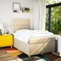 vidaXL Boxspringbett mit Matratze Creme 120x200 cm Stoff vidaXL Boxspringbett mit Matratze Creme 120x200 cm Stoff