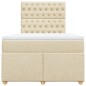 vidaXL Boxspringbett mit Matratze Creme 120x200 cm Stoff vidaXL Boxspringbett mit Matratze Creme 120x200 cm Stoff