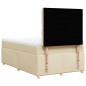 vidaXL Boxspringbett mit Matratze Creme 120x200 cm Stoff vidaXL Boxspringbett mit Matratze Creme 120x200 cm Stoff