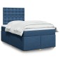 vidaXL Boxspringbett mit Matratze Blau 120x200 cm Stoff