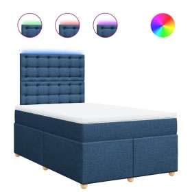 vidaXL Boxspringbett mit Matratze Blau 120x200 cm Stoff