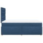 vidaXL Boxspringbett mit Matratze Blau 120x200 cm Stoff