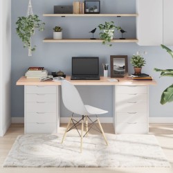 Tischplatte 180x50x4 cm Massivholz Eiche Unbehandelt