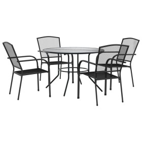 vidaXL Gartenstuhl-Set 5-tlg. Stapelbar Pulverbeschichteter Stahl
