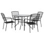 vidaXL Gartenstuhl-Set 5-tlg. Stapelbar Pulverbeschichteter Stahl vidaXL Gartenstuhl-Set 5-tlg. Stapelbar Pulverbeschichteter Stahl