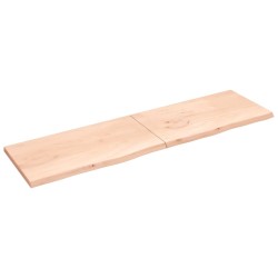 Tischplatte 220x60x4 cm Massivholz Eiche Unbehandelt