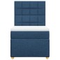 vidaXL Boxspringbett mit Matratze Blau 100x200 cm Stoff vidaXL Boxspringbett mit Matratze Blau 100x200 cm Stoff