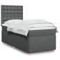 vidaXL Boxspringbett mit Matratze Dunkelgrau 100x200 cm Stoff vidaXL Boxspringbett mit Matratze Dunkelgrau 100x200 cm Stoff