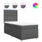 vidaXL Boxspringbett mit Matratze Dunkelgrau 100x200 cm Stoff vidaXL Boxspringbett mit Matratze Dunkelgrau 100x200 cm Stoff