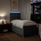 vidaXL Boxspringbett mit Matratze Dunkelgrau 100x200 cm Stoff vidaXL Boxspringbett mit Matratze Dunkelgrau 100x200 cm Stoff